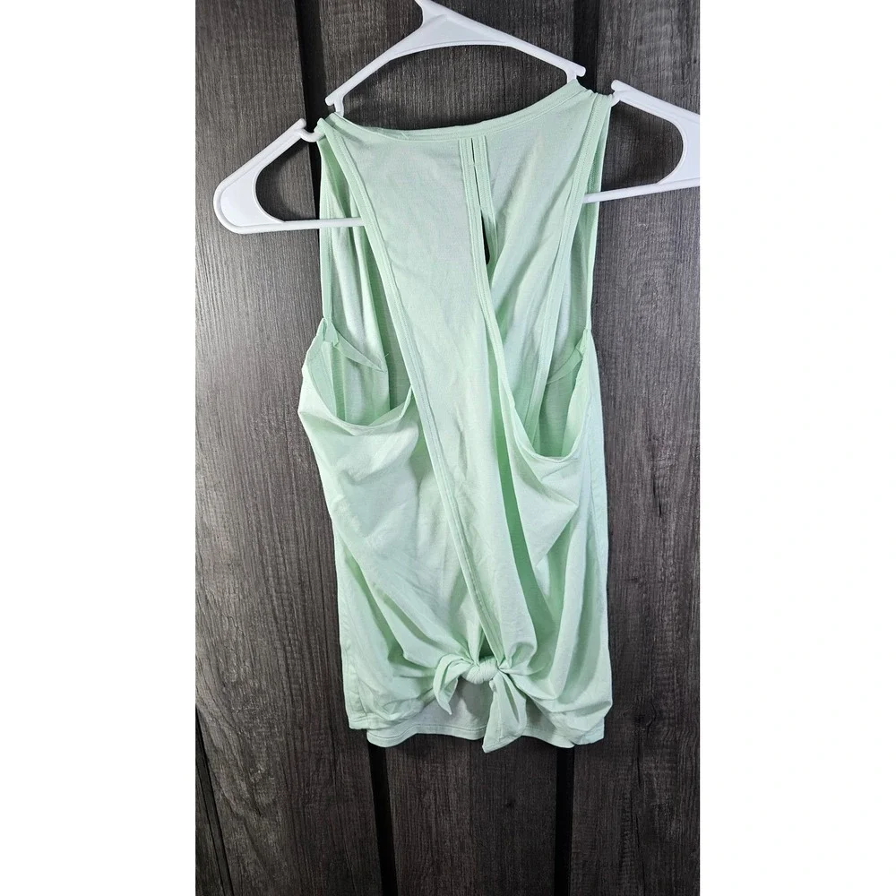 Athleta Light Green Tank Top Tie Back Twist Sport Athletic Size S - Picture 2 of 5